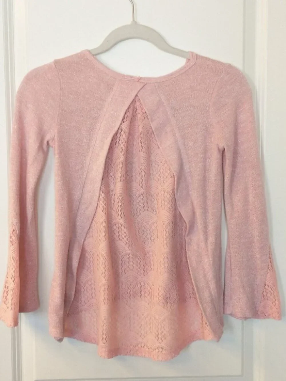 Girl's Arizona Jean Co. Pink Heart and Butterfly Long Sleeve Sweater Med 10/12